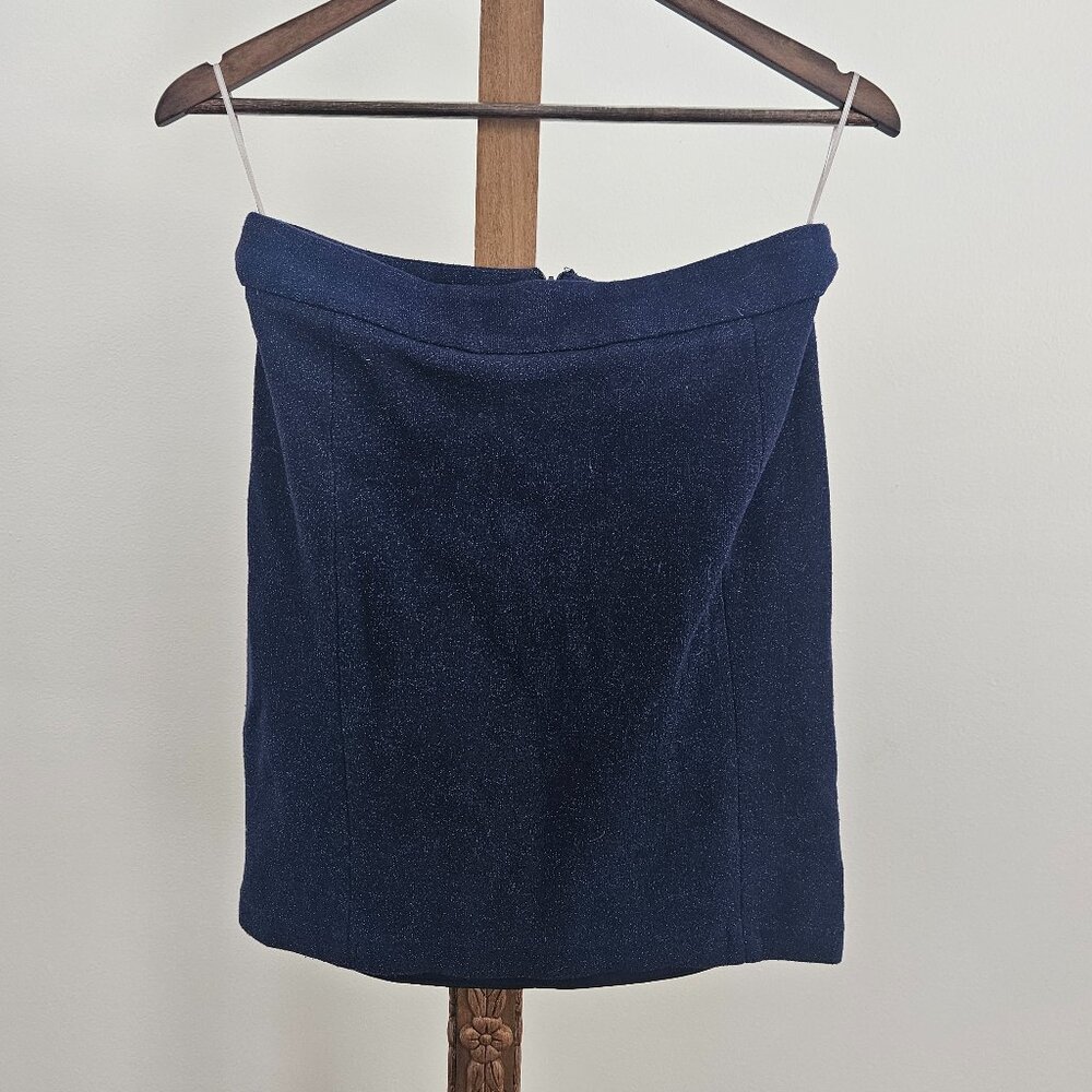 Love 21 - Navy Metallic Shimmer Mini Skirt – Size M